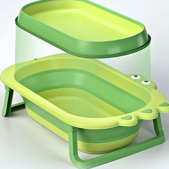 Baignoire bébé pliable dessin animé vert traditionnelle