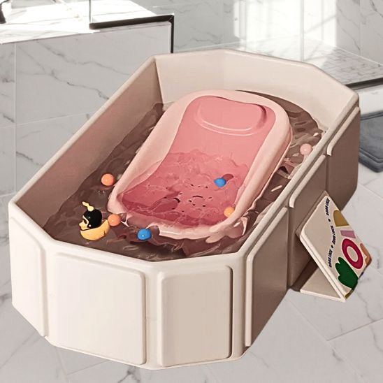 Baignoire bébé pliable | rose douceur avec support