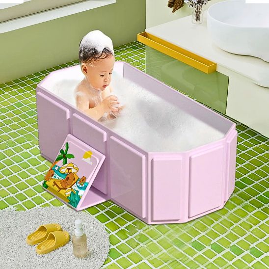 Baignoire bébé pliable | rose douceur large
