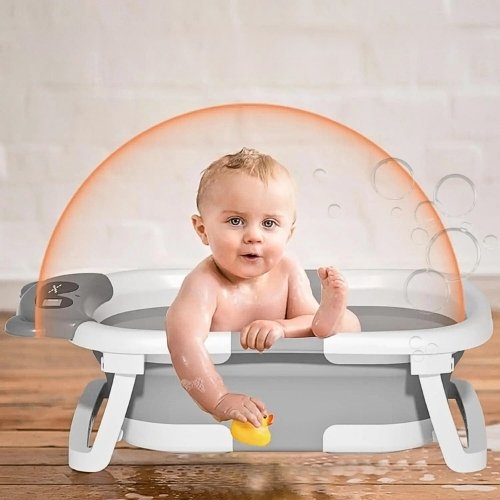 Baignoire bébé pliable couleur grise confort