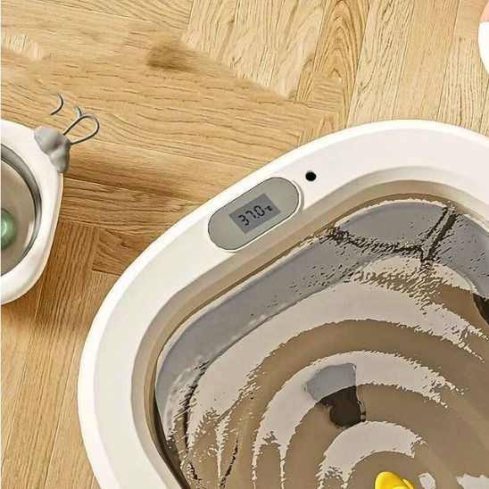 Baignoire bébé pliable siège de bain intégré thermomètre intégré