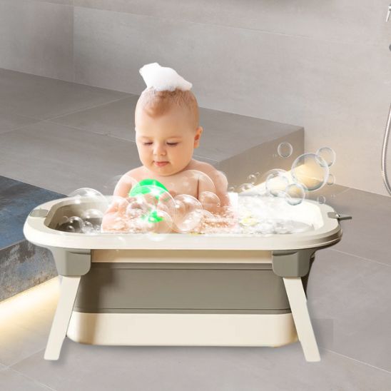Baignoire bébé pliable support de bain intégré mesurable