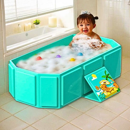 Baignoire bébé pliable | vert-eau sécurisée