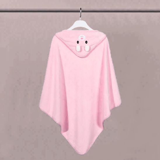 Cape de bain bébé rose pondu 