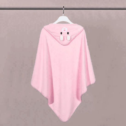 Cape de bain bébé rose pondu 
