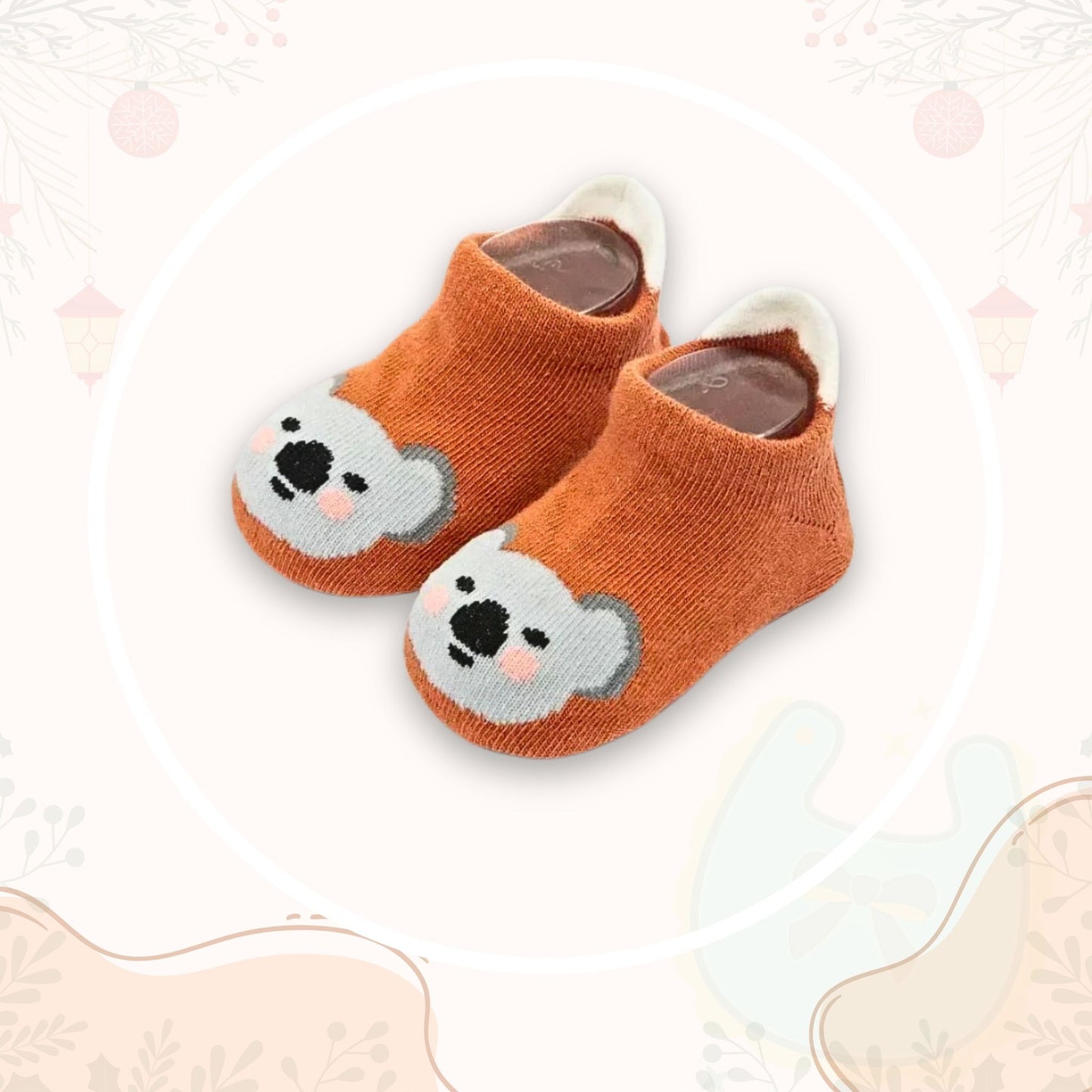 Chaussette antidérapante bébé Stepy™ motif koala – maintien doux et stabilité à chaque pas
