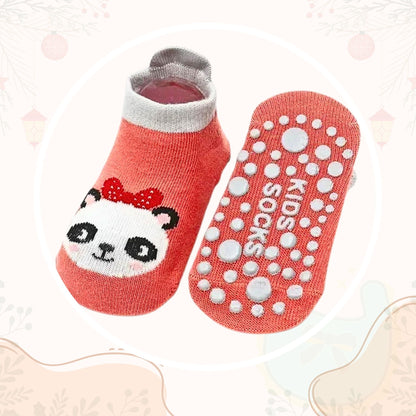 Chaussette antidérapante bébé motif panda – confort et sécurité pour premiers pas