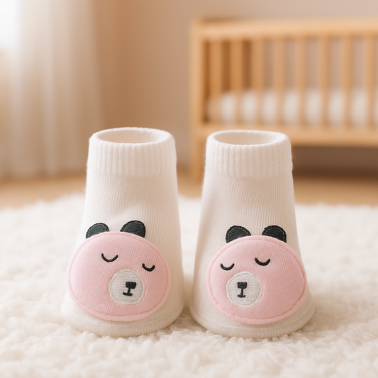 Chaussettes antidérapantes bébé ZooDoux™ motif cochon rose