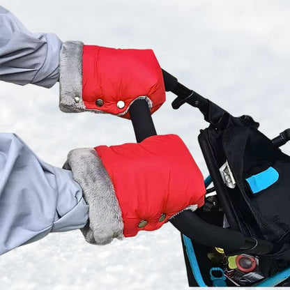 Pair de gant pour poussette : MainChaudine rouge