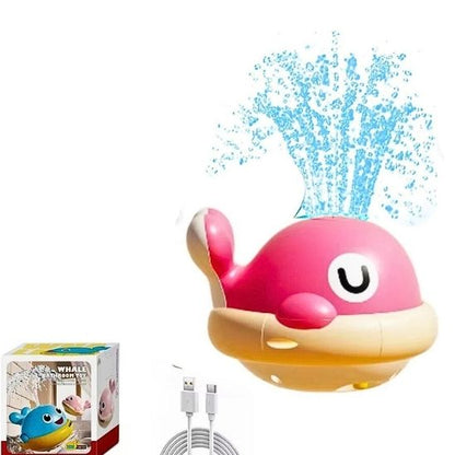 Jouet de bain baleine magique pour bébé et enfant interactif rose avec son cale usb