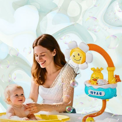 Jouet de bain enfant et bébé : douche tournesol éducative et amusante avec caneton pour un bain sans pleurs !