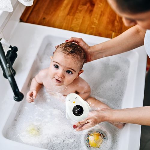 Thermometre bain bébé ThermoSplash pingouin blanc