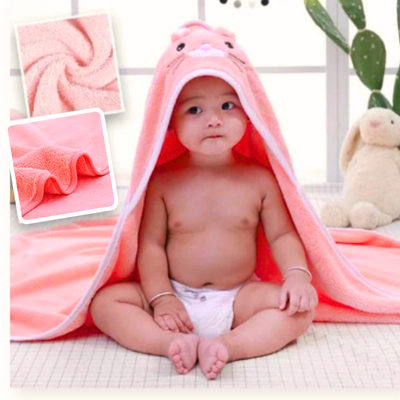 cape-de-bain-bebe-rose-animal