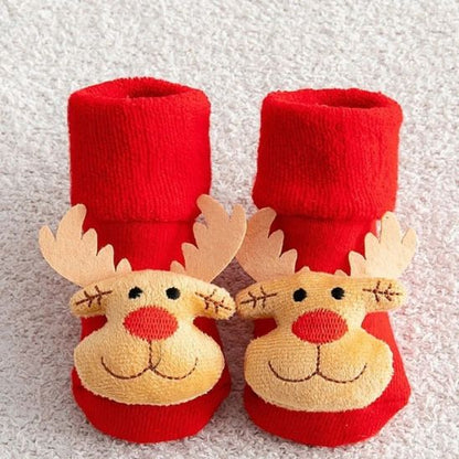 La chaussette Noël bébé style cerf