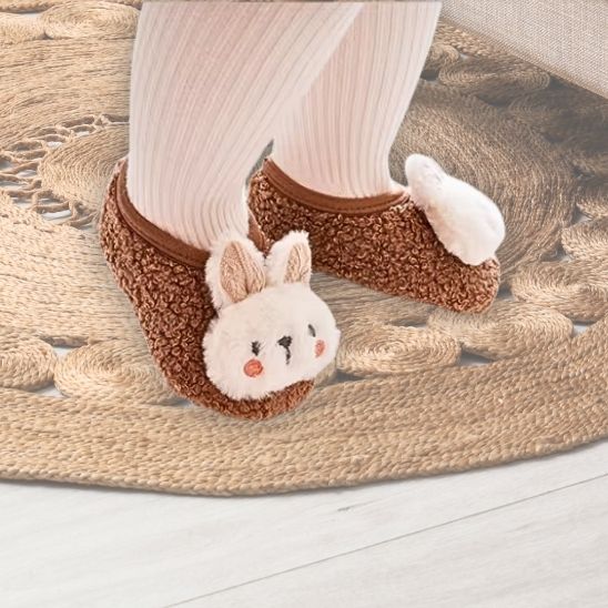 Chausson bebe MiniHug™ garçon bleu avec semelle antidérapante